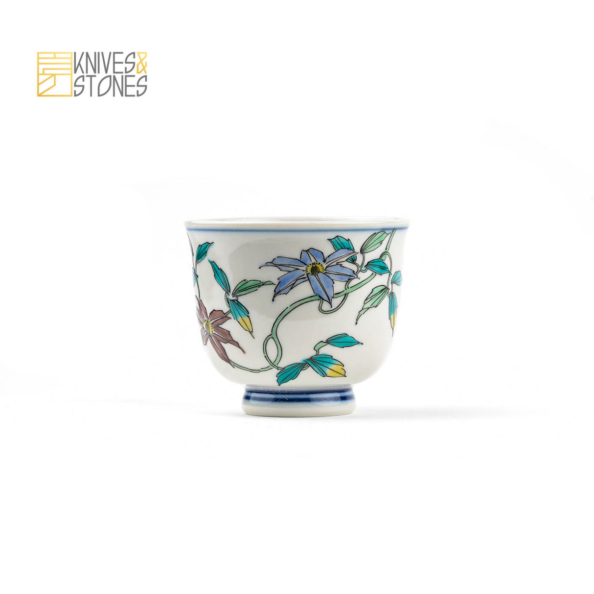 Tea Cup "Five Floral" Set of 5 Kutani Ware