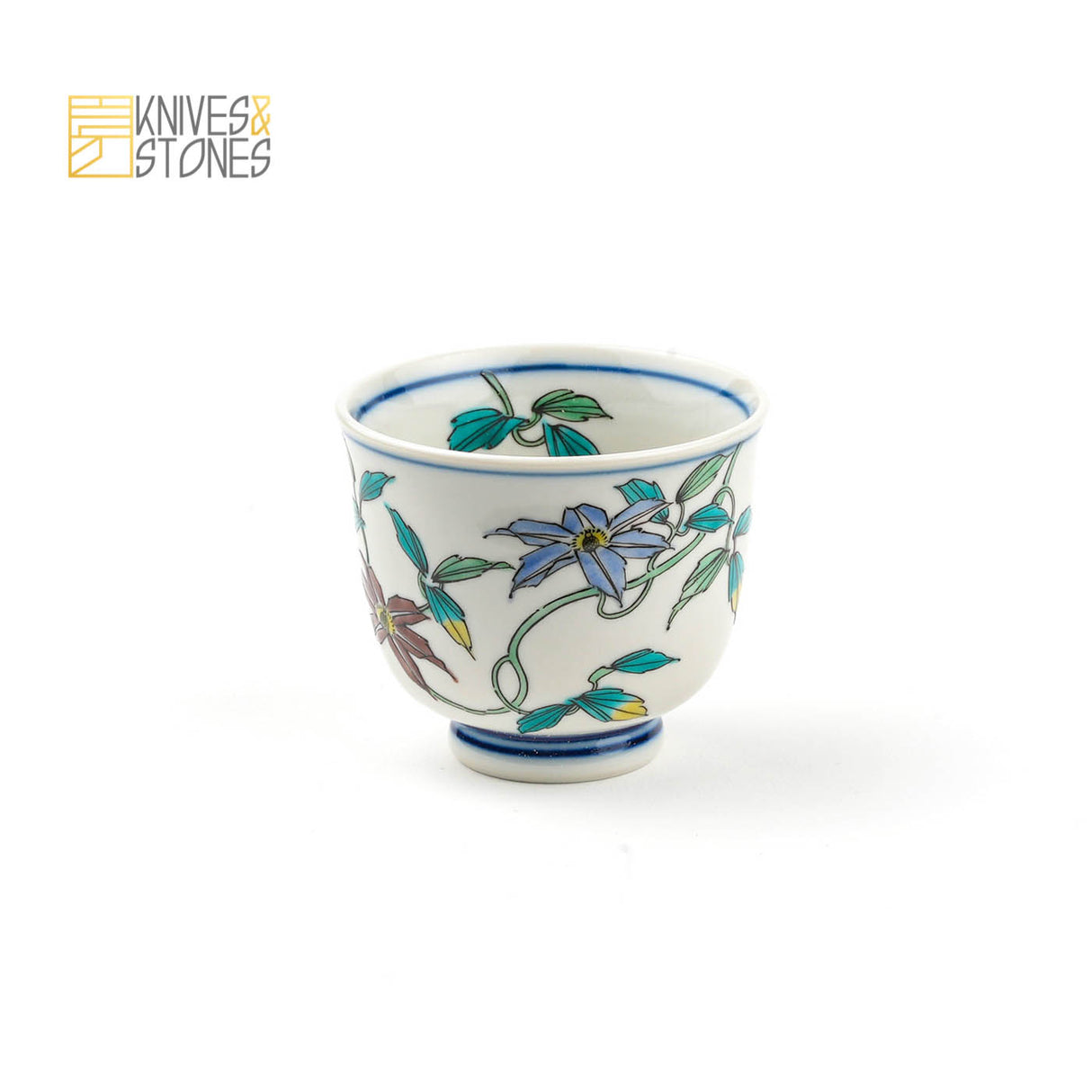 Tea Cup "Five Floral" Set of 5 Kutani Ware