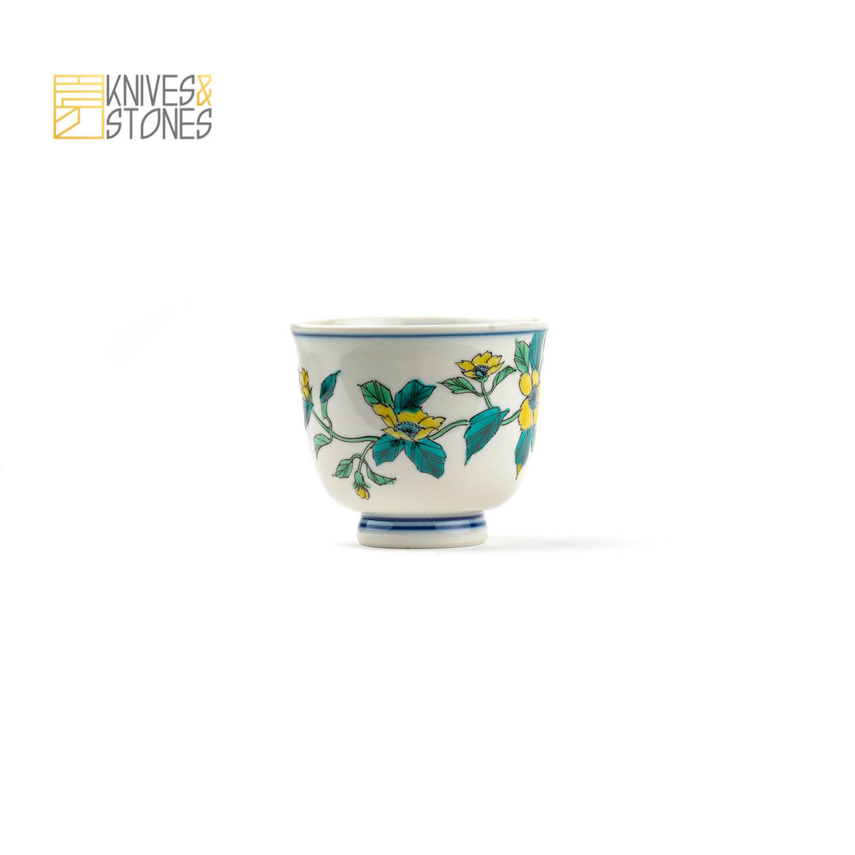 Tea Cup "Five Floral" Set of 5 Kutani Ware