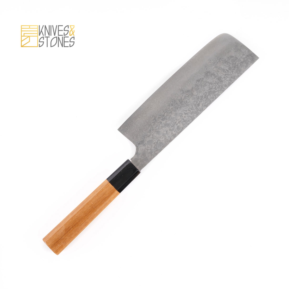 Hatsukokoro Ginsan 大馬士革 Tsuchime Nakiri 170 毫米,柚木手柄,由 Yoshihiro Yauji 設計