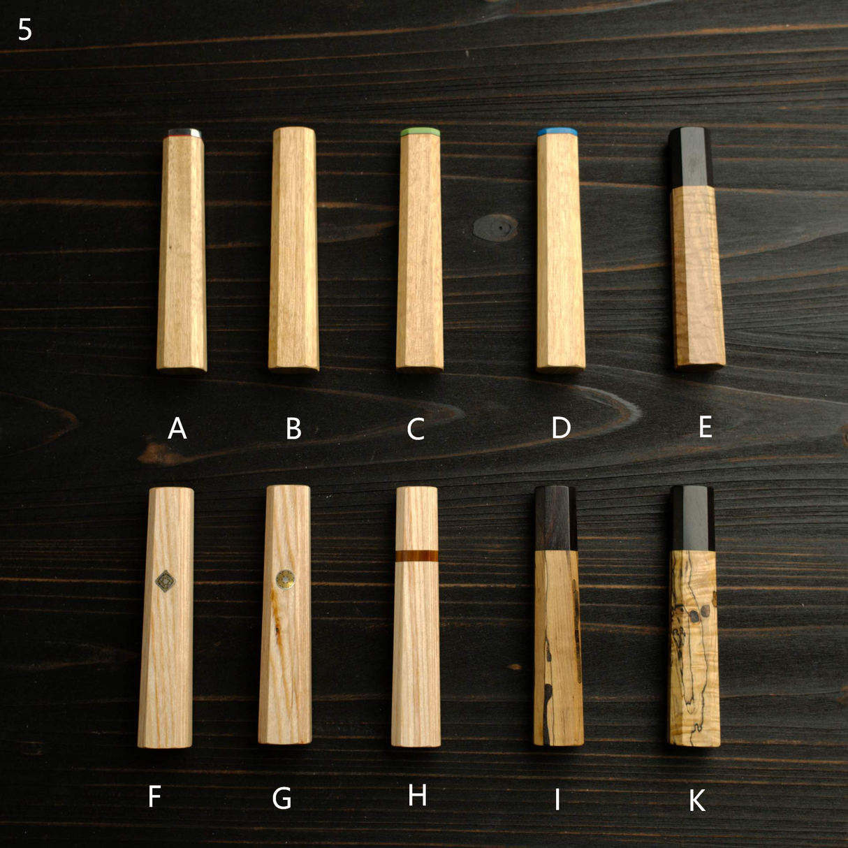 K&S 樣品特賣：牛刀專用八角柄（淺色系木紋）210mm