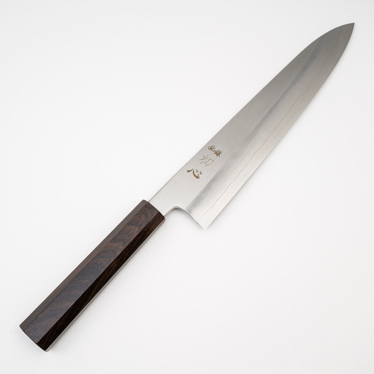 Nakagawa Ginsan 寬斜角牛刀 240 毫米，配黑檀木八角手柄