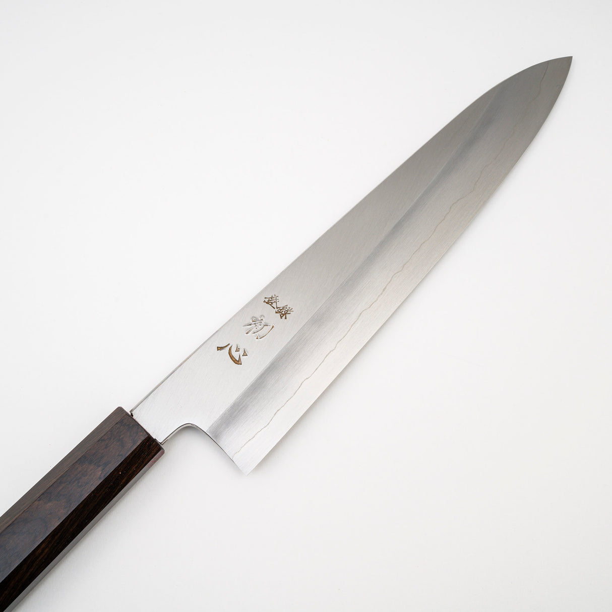 Nakagawa Ginsan 寬斜角牛刀 240 毫米，配黑檀木八角手柄