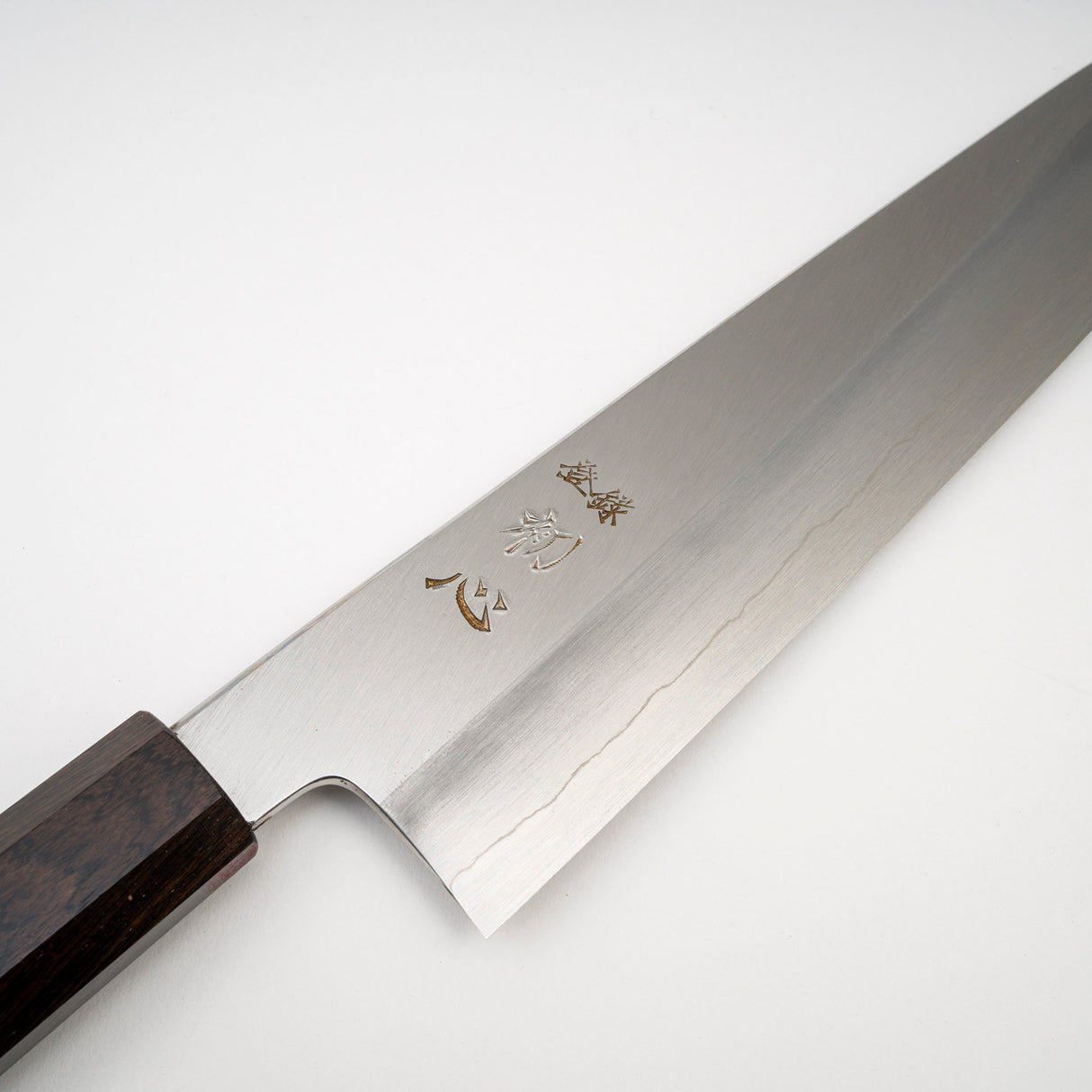 Nakagawa Ginsan 寬斜角牛刀 240 毫米，配黑檀木八角手柄