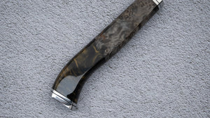 Stabilized Burl Golden Resin Nenox Style WA Handle for Santoku / Bunka / Nakiri