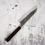 安立青紙超級槌目黑打菜刀165mm 黑檀柄