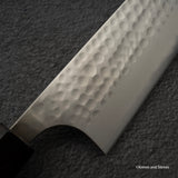 安立勝重 青紙二號槌目不鏽鋼夾層文化刀175mm 黑檀柄