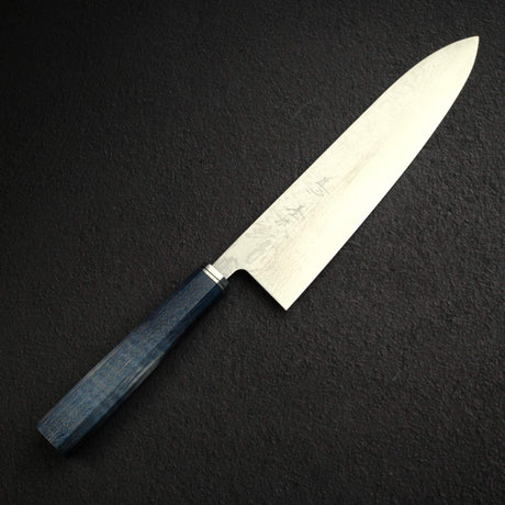 加茂詞朗 墨流 SG2 大馬士革 牛刀 240mm，穩定化捲曲楓木刀柄