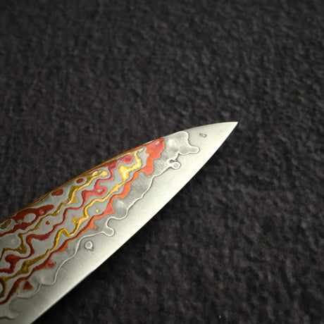 初心 孔雀 V-Toku-2 小刀 150mm 彩虹 大馬士革 紫色