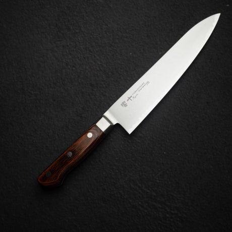 玉鋼 Kyoto 63 層-大馬士革 牛刀 刀 210mm 木 柄 二級品