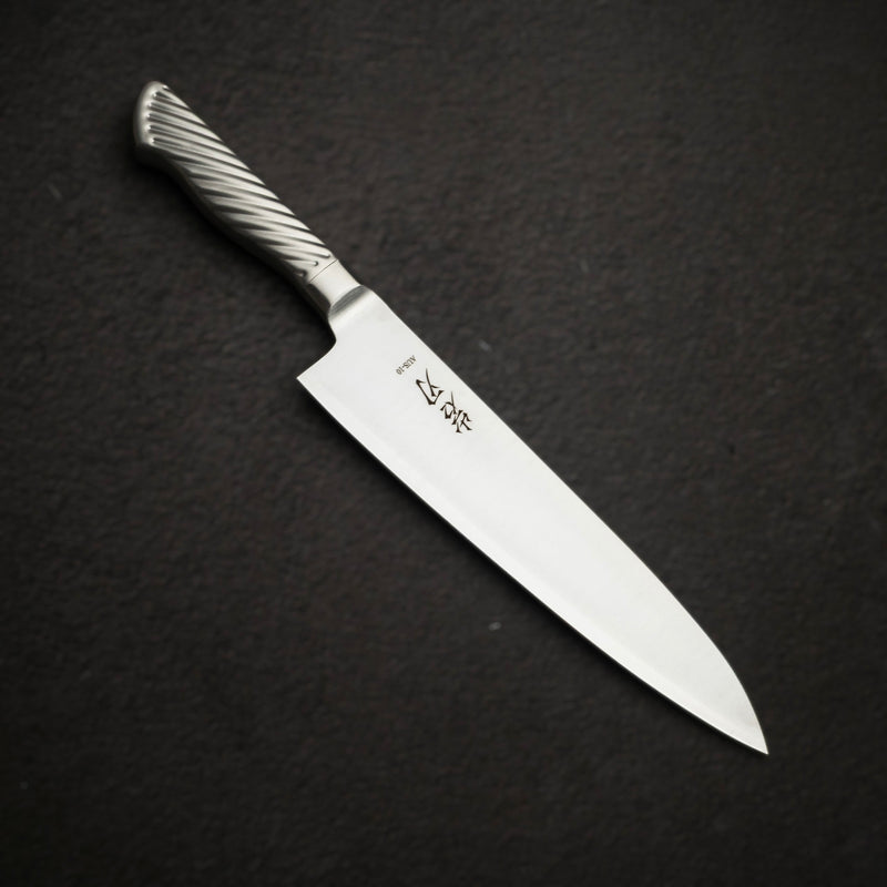 K&S AUS10 Monosteel Gyuto 210mm Metal Handle