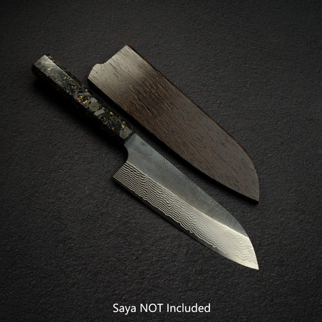 初心 銀三鋼 黑打 大馬士革 三德刀 170mm 碳纖維手柄