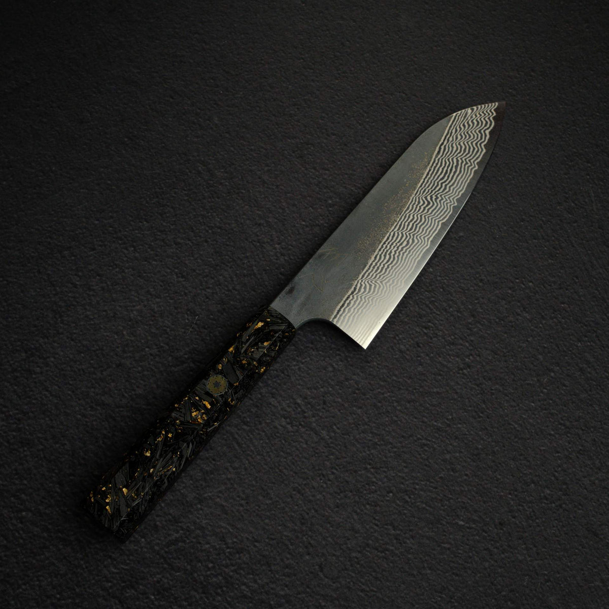 初心 x 二唐 銀三鋼 黑打 大馬士革 三德刀 170mm 碳纖維手柄