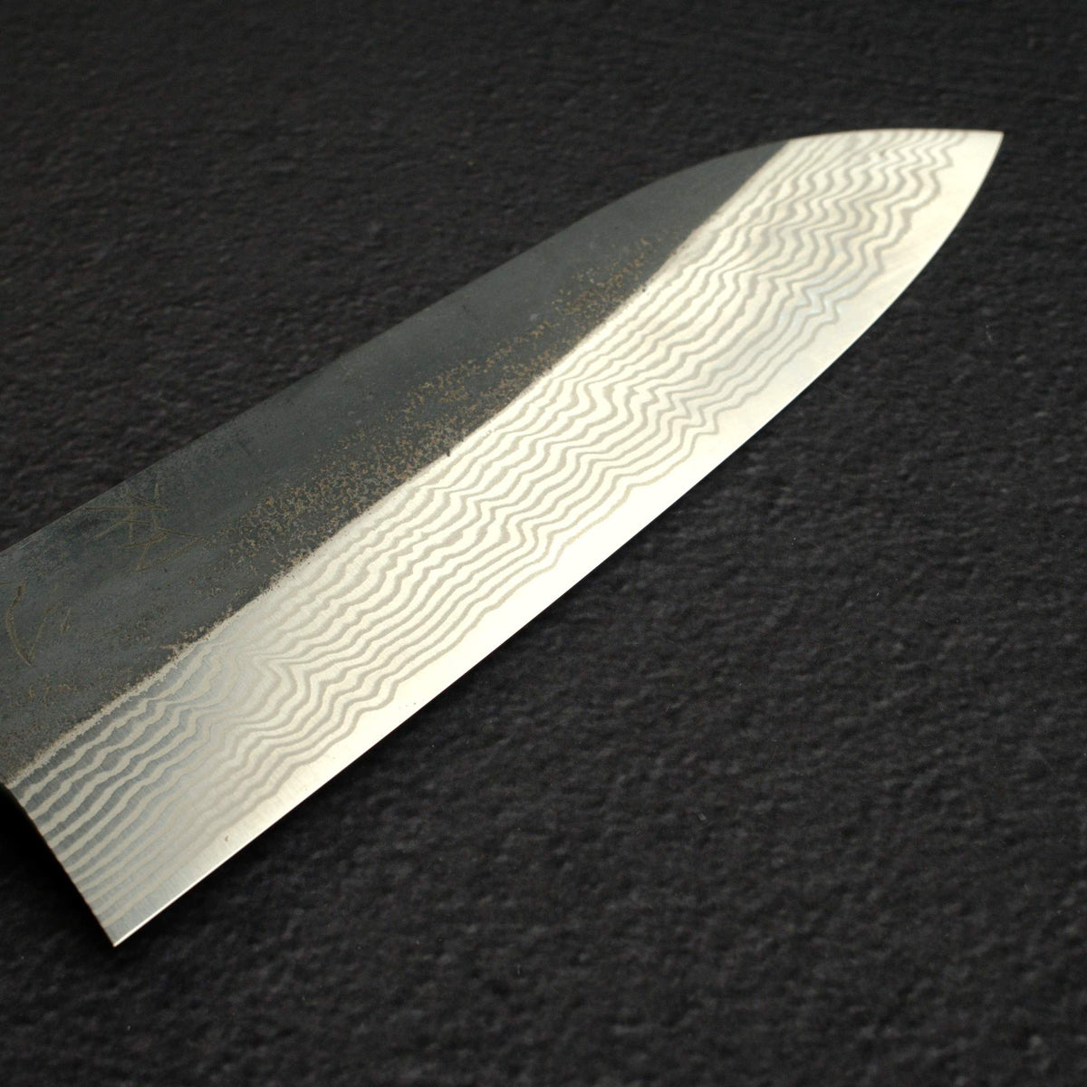 初心 x 二唐 銀三鋼 黑打 大馬士革 三德刀 170mm 碳纖維手柄