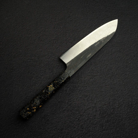 初心 銀三鋼 黑打 大馬士革 三德刀 170mm 碳纖維手柄