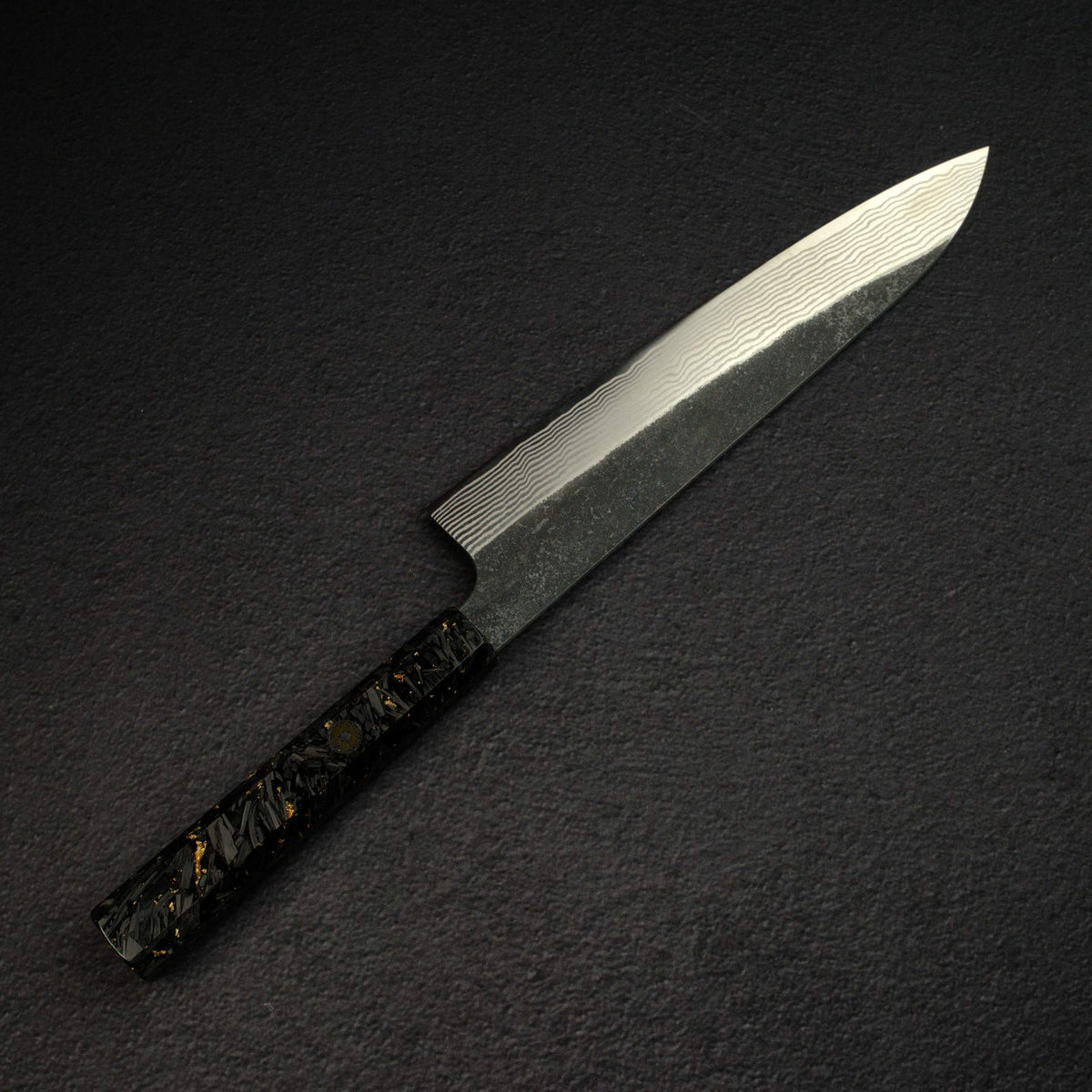 初心 銀三鋼 黑打 大馬士革 牛刀 240mm 碳纖維手柄
