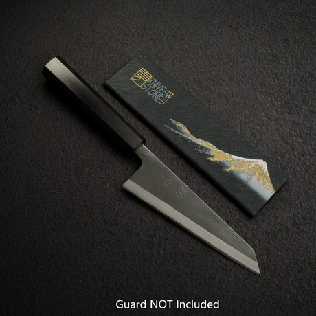 吉兼 白紙二號 黑打 梨地 去骨刀 150mm 不鏽鋼夾層 黑檀木 作 初心