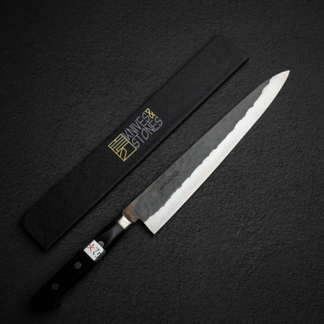 Teruyasu Fujiwara Denka 柳刃 240mm 青紙 Super 黑打