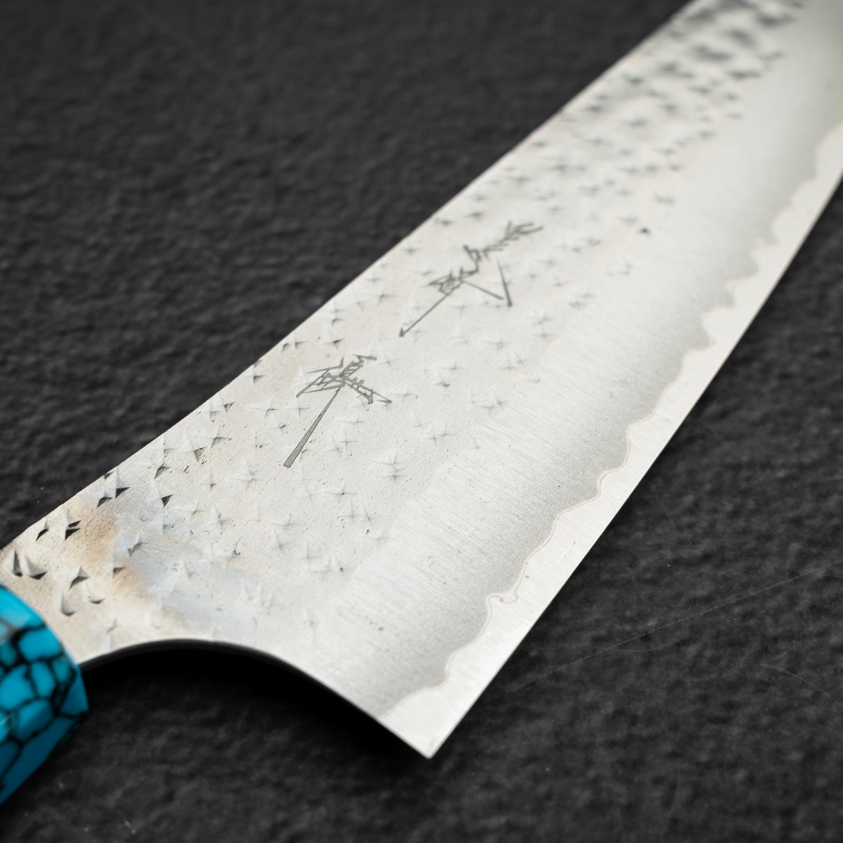 Kurosaki Kokusen Ei AS Bunka 170mm  - Turquoise Ferrule