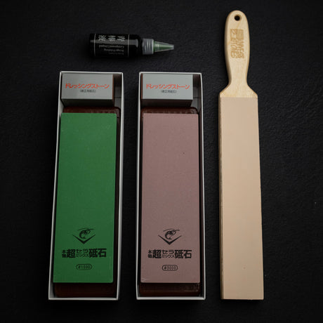 Naniwa Chosera 1K / 3K Whetstones  with Leather Strop Bundle