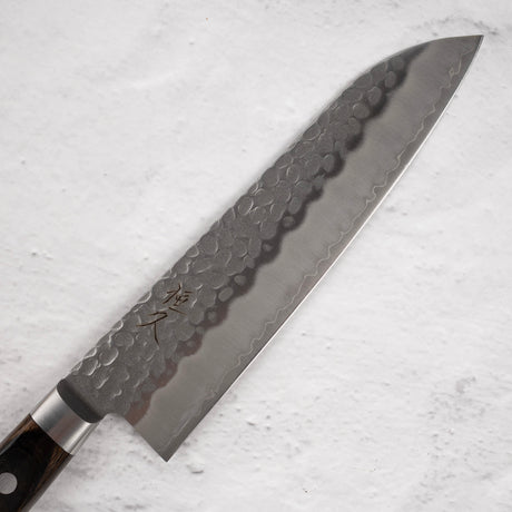 Tsunehisa AUS8 Tsuchime Santoku 180 mm Brown Western Handle