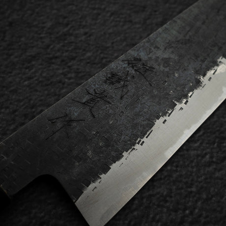 田中 Blue 2 黑打槌目不鏽鋼夾鐵 文化刀 165mm 朴木柄