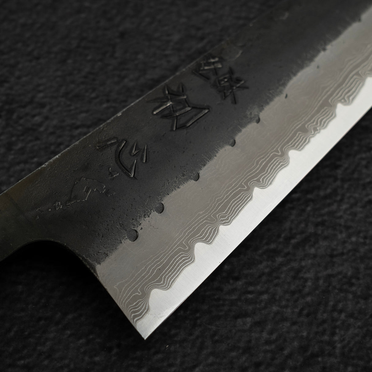 初心 蜃氣樓 超級青鋼 / 青紙超級鋼 牛刀 240mm 大馬士革 黑打 鹿角 柄