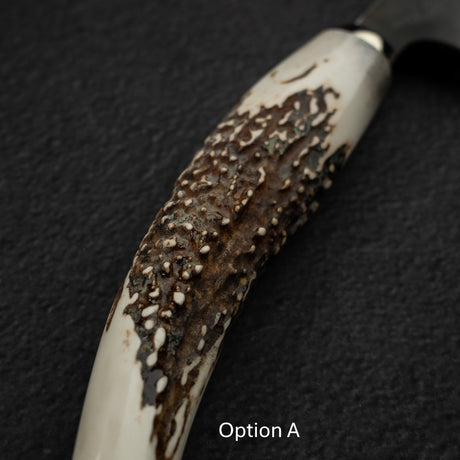 初心 Shinkiro 青紙 Super 牛刀 240mm 大馬士革黑打 鹿角柄