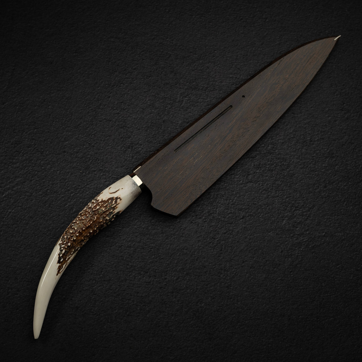 初心 蜃氣樓 超級青鋼 / 青紙超級鋼 牛刀 240mm 大馬士革 黑打 鹿角 柄