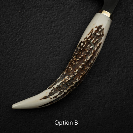 初心 Shinkiro 青紙 Super 牛刀 240mm 大馬士革黑打 鹿角柄