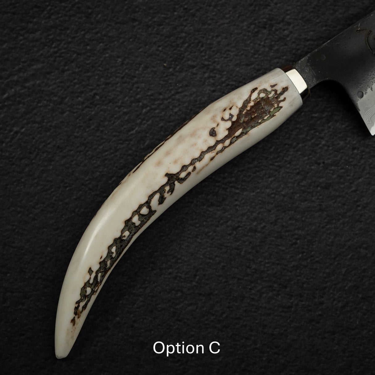 初心 蜃氣樓 超級青鋼 / 青紙超級鋼 牛刀 240mm 大馬士革 黑打 鹿角 柄