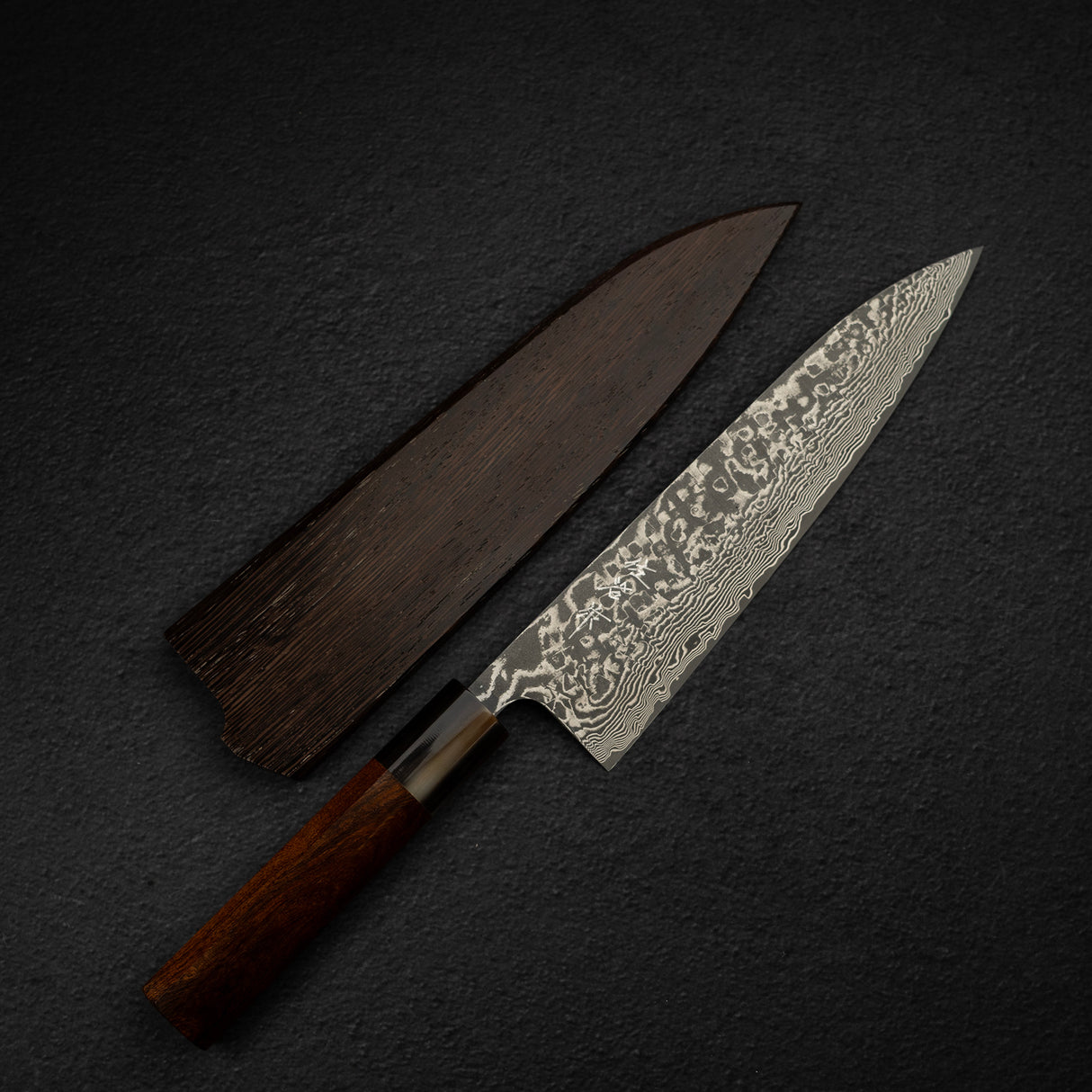 Takeshi Saji SG2 Black Damascus Gyuto 210mm with Wenge Saya