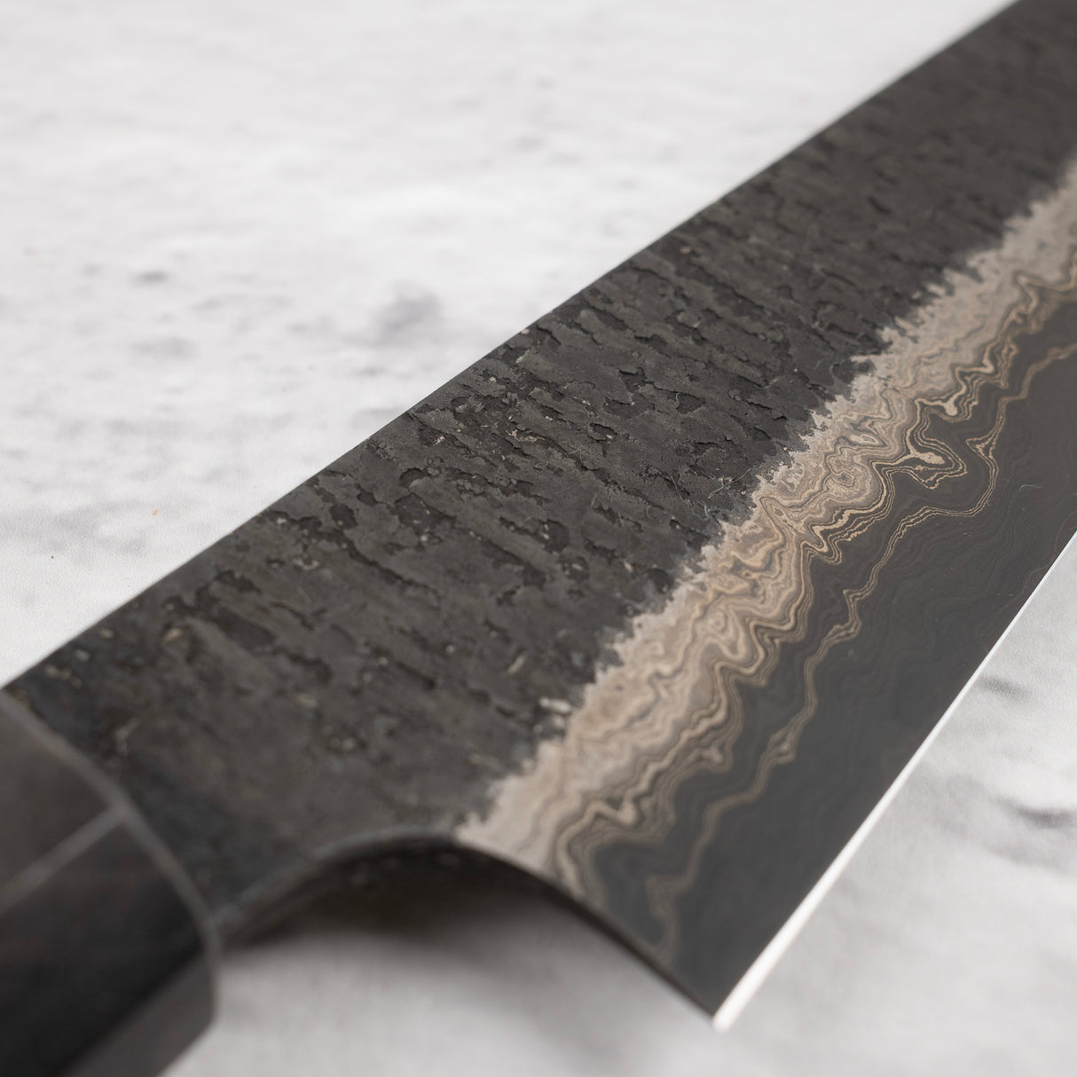 Hatsukokoro Itadaki Blue2 & White2 Dual Core Damasccus Tsushime Petty 150mm with Saya