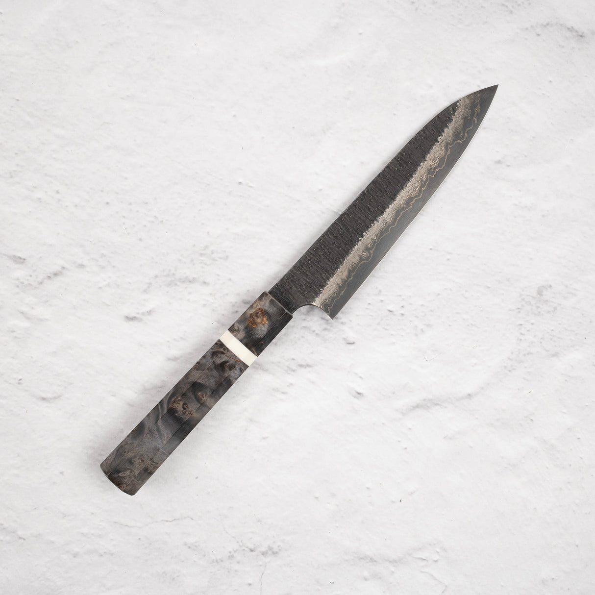 Hatsukokoro Itadaki Blue2 & White2 Dual Core Damasccus Tsushime Petty 150mm with Saya