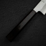 中川 銀三鋼 寬刃 霞 切付 牛刀 210mm 黑檀木柄