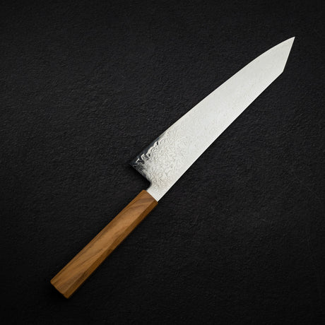Hatsukokoro Ryuhyo SG2 Damascus K tip Gyuto 240mm Olivewood Handle