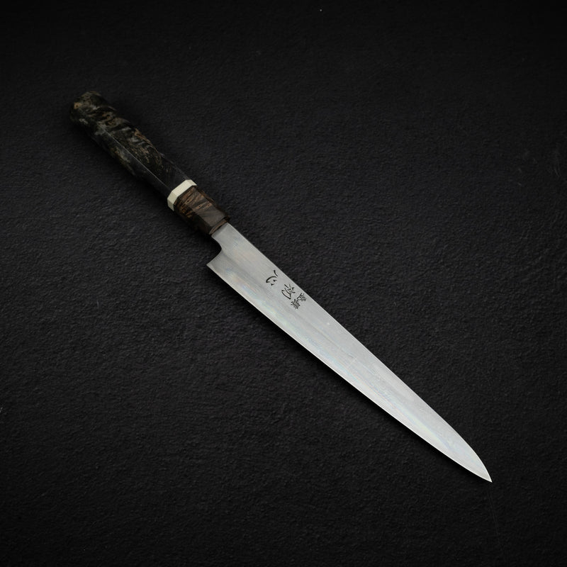 Hatsukokoro x Satoshi Nakagawa Blue 1  Damascus Sujihiki 240mm