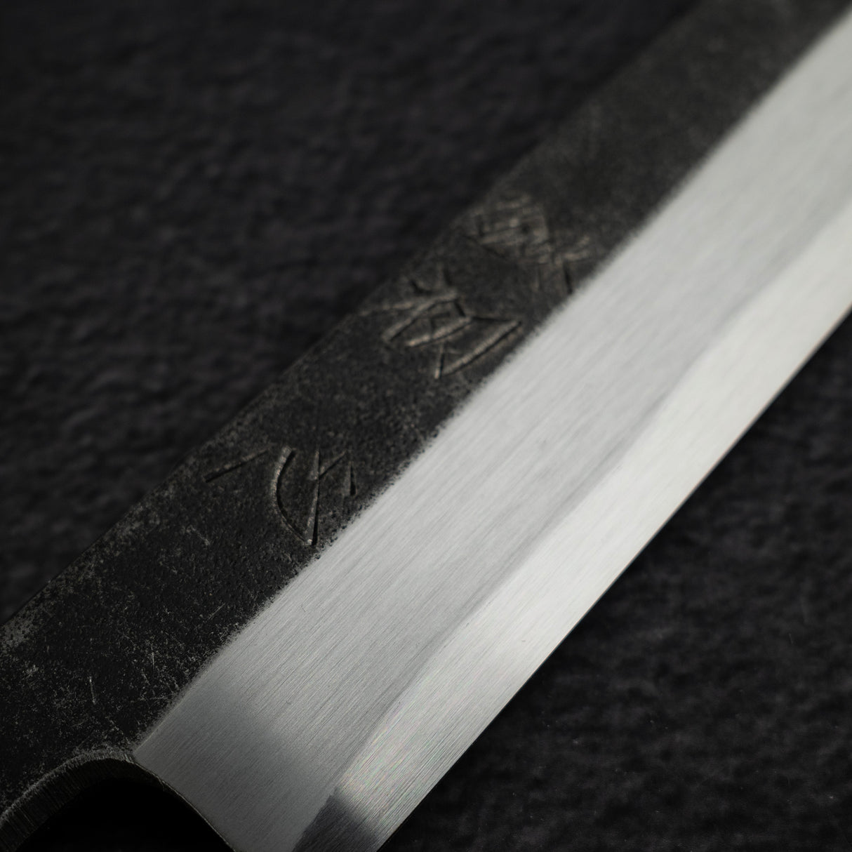 初心 x 直人作 白鷺 Blue 2 黑打柳刃 300mm