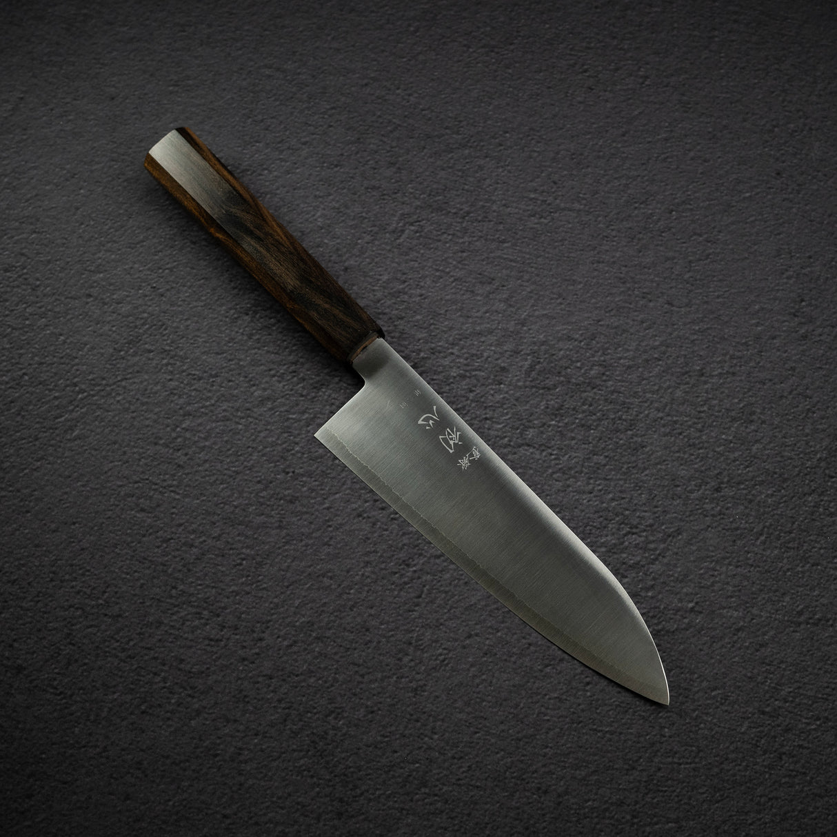 Hatsukokoro Hayabusa Ginsan Santoku 180mm Black Chacate
