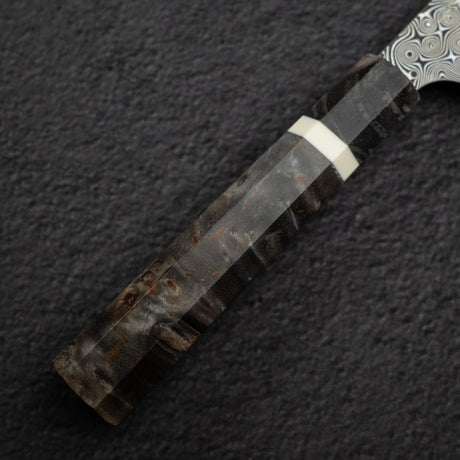 二唐 暗紋 SG2鋼 / SG2粉末高速鋼 雨滴紋 大馬士革 小刀 / 蔬果刀 120mm 樺木 柄