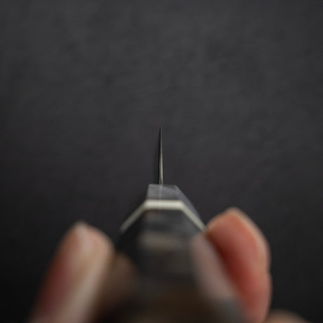 二唐 暗紋 SG2鋼 / SG2粉末高速鋼 雨滴紋 大馬士革 小刀 / 蔬果刀 120mm 樺木 柄