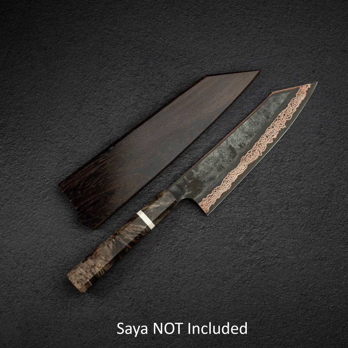初心 x 二唐 Yorokobi SLD鋼 銅 大馬士革 切付 牛刀 210mm 樺木 柄