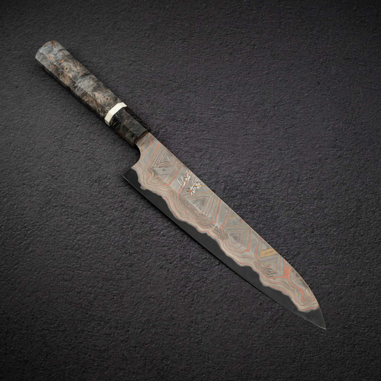 Nigara Irodori Blue 2 Rainbow Damascus Gyuto 240mm by Hatsukokoro