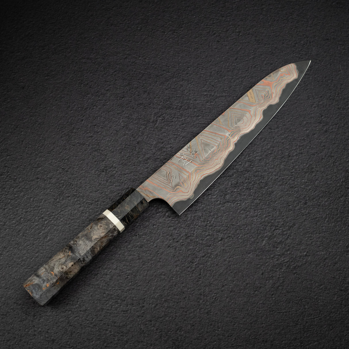 Nigara Irodori Blue 2 Rainbow Damascus Gyuto 240mm by Hatsukokoro