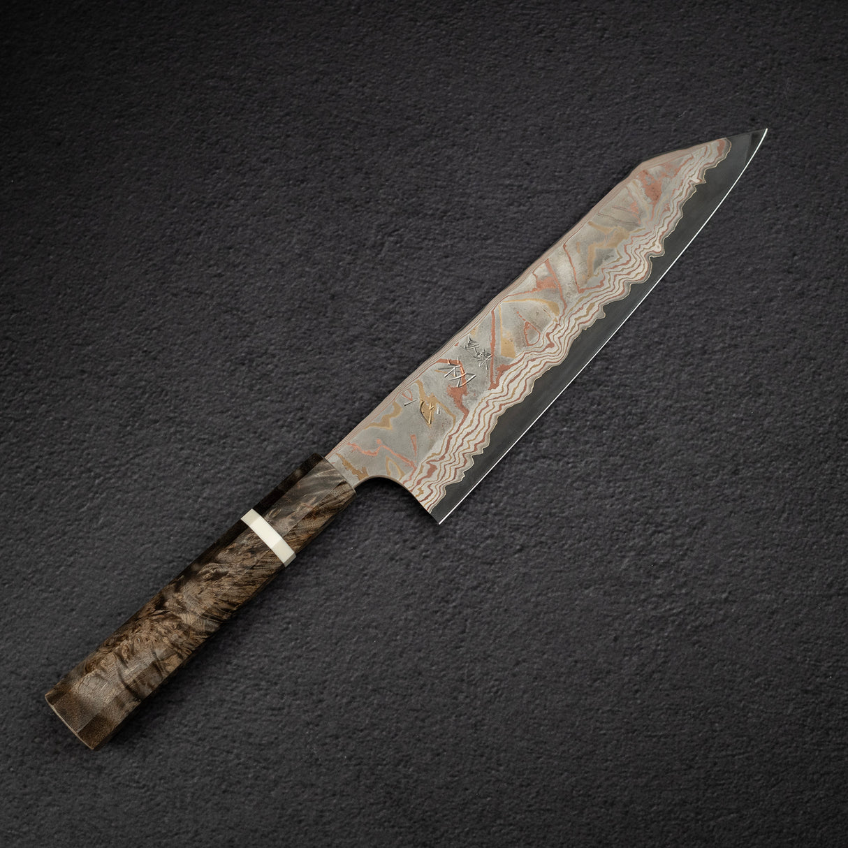 Hatsukokoro x Nigara Irodori Blue 2 Rainbow Damascus K-tip Gyuto 240mm