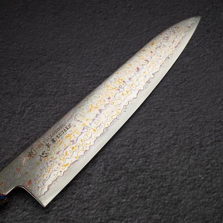 初心 孔雀 V-Toku-2 牛刀 210mm 彩虹 大馬士革 處理 紫