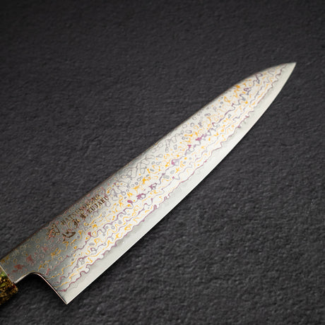 初心 孔雀 V-Toku-2 牛刀 210mm 彩虹 大馬士革 處理 綠