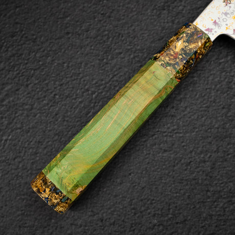 初心 孔雀 V-Toku-2 牛刀 210mm 彩虹 大馬士革 處理 綠