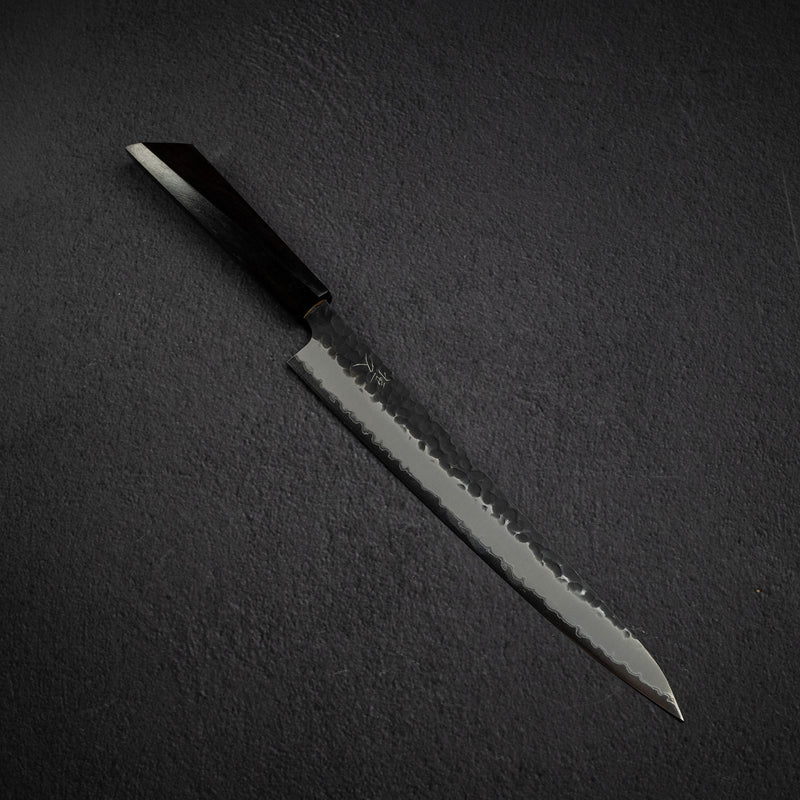 恆久 超級青鋼 / 青紙超級鋼 黑打 鎚目 筋引 240mm
