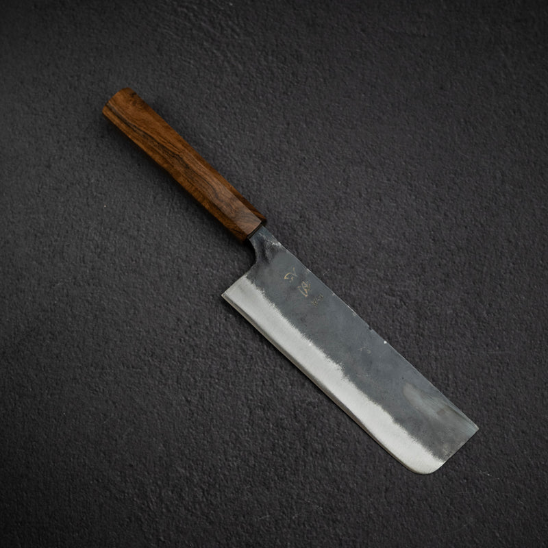 Hatsukokoro Kurogane Blue 2 Kurouchi Nakiri 165mm Black Chacate